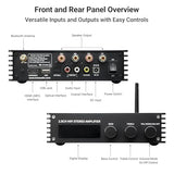 Bluetooth Audio Stereo Amplifier, 200W Dual Channel Mini Hi-Fi Stereo Receiver, 2.0CH Power Amp w/HDMI(ARC), Opt, Coax, USB, RCA for Home Speakers