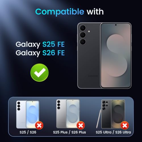 for  Galaxy S25 FE Case [HD Screen Protector] [Full Camera Lens Cover] [360°Rotated Kickstand Ring] [Heavy Duty Protection] Hard Rugged
