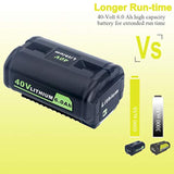 Replacement 6.0Ah 40V Lithium Battery for Ryobi 40V Cordless Power Tools