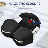 ?5 In 1? Compatible With Airpods Max 2/1 Smart Case Cover, Sleep Mode Compatible, For Apple Airpod Max Headphones Case Soft Leather & Silicone Four-Piece Set Protective Accessories Portable, Black