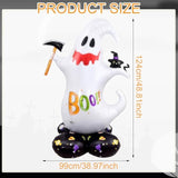 49" Giant Halloween Ghost Foil Balloon – Self-Standing Spooky Party Decoration