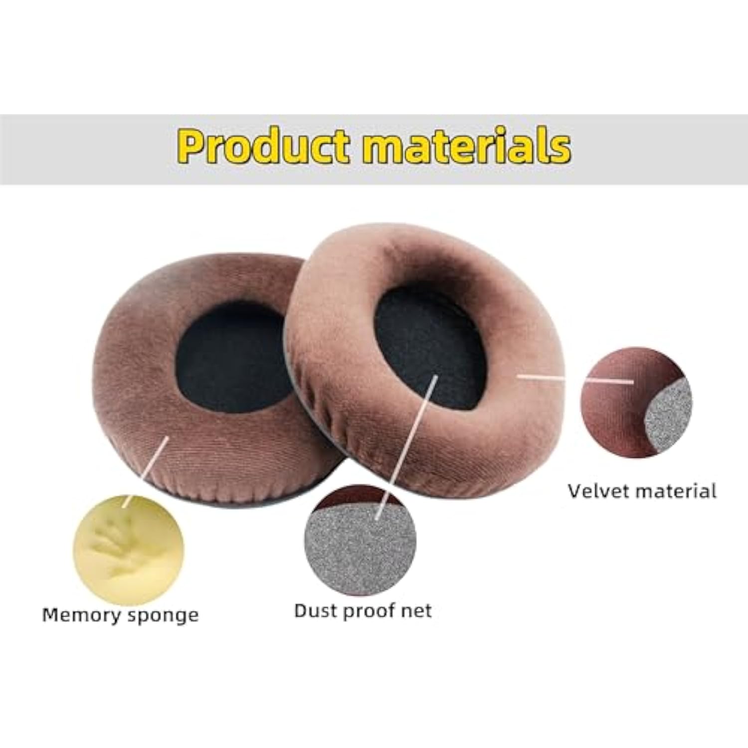 Replacement Ear Pads, Compatible With Sennheiser Hd598,Hd598Se,Hd598Cs,Hd595,Hd599,Hd599 Se Earphones,Earpads Cushions Are Made Of Soft Velvet Material And Memory Foam Sponge(Brown/Velvet)