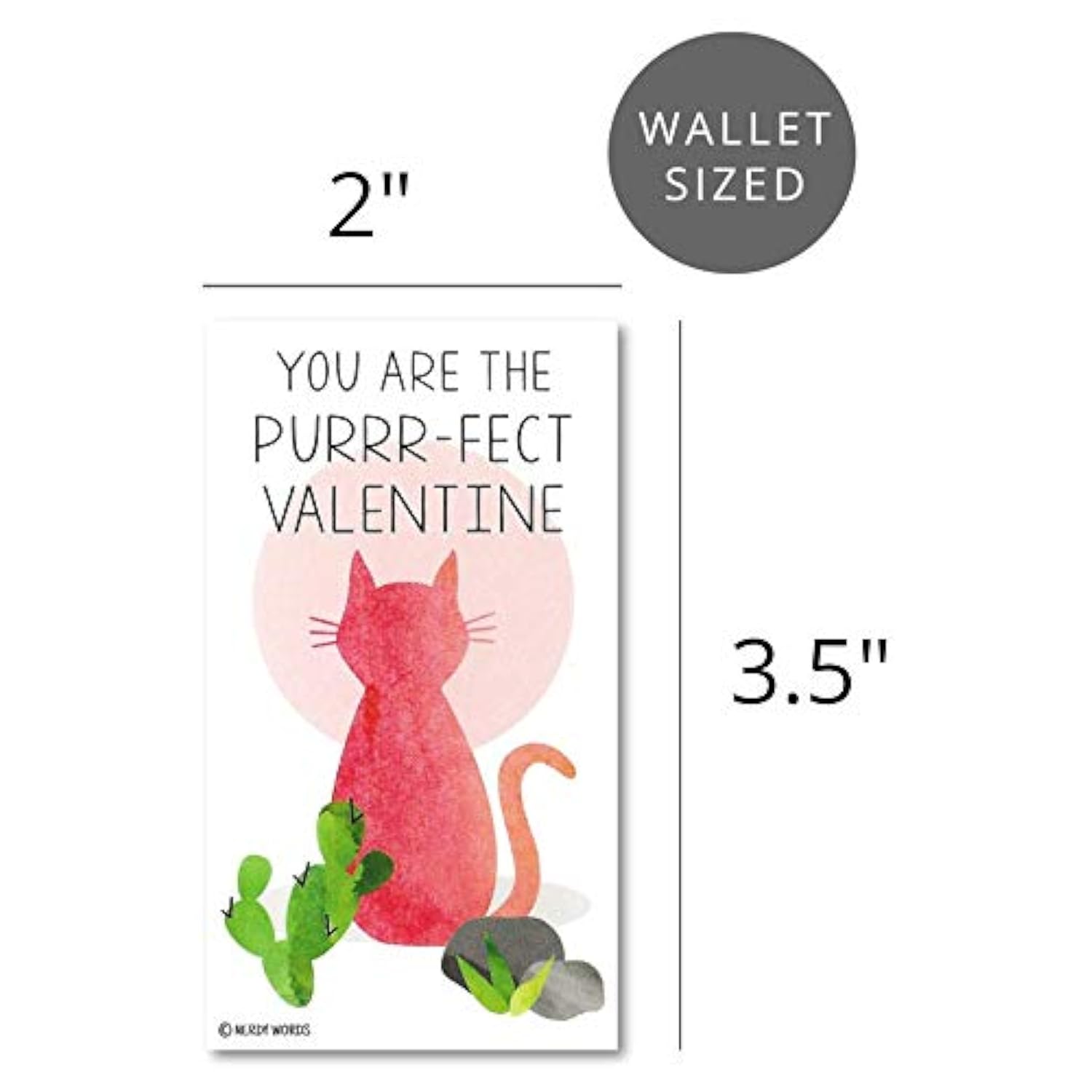 Mini Cat Dog Rabbit Fish Valentines (Wallet-Sized Cards With Tiny Envelopes) For Valentine'S Day (Set Of 24)