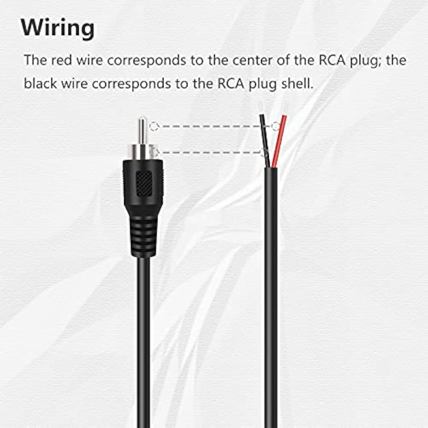 4 Pack Rca Male To Speaker Wire, Rca Male Plug Adapter Connector To Bare Wire