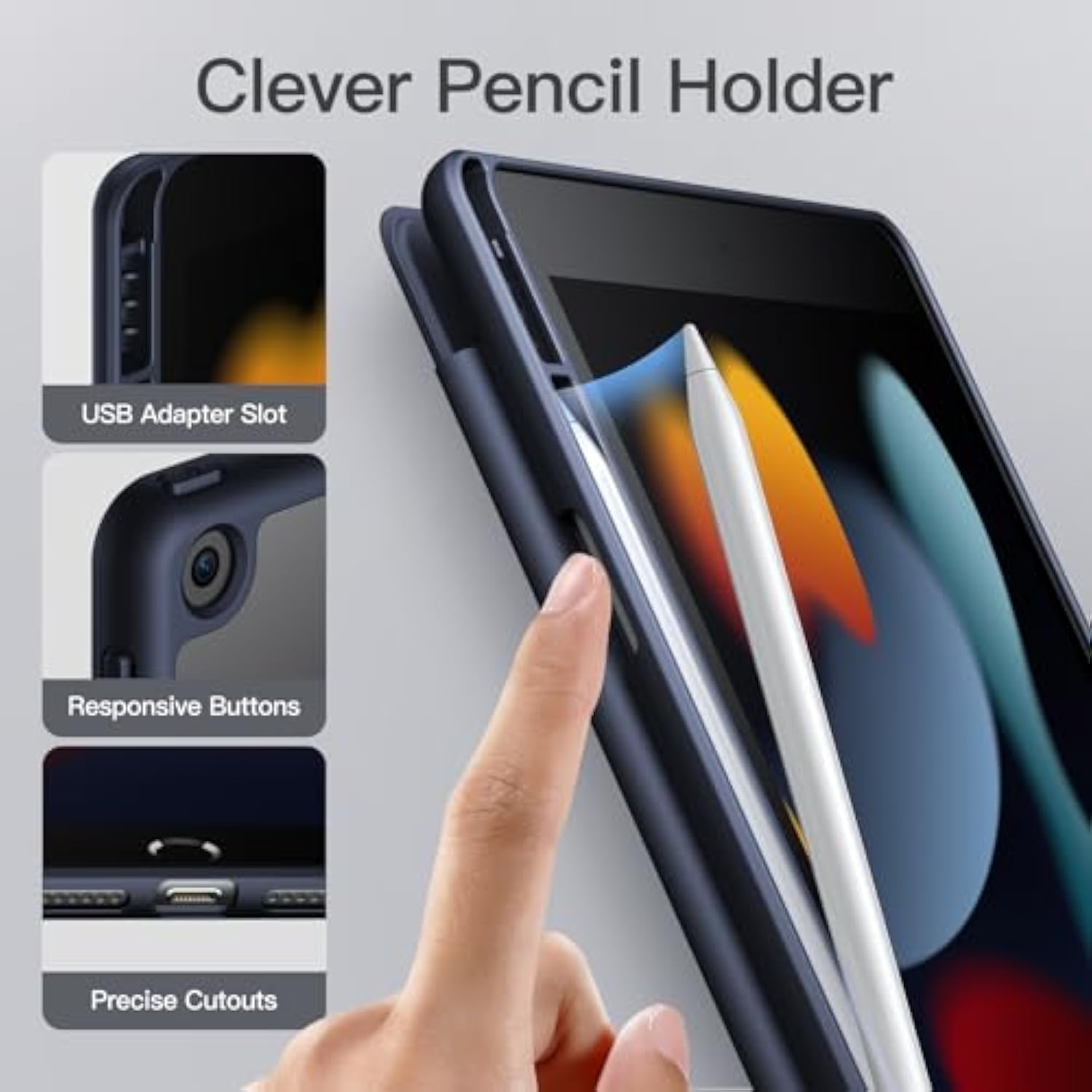 JETech Matte Case for iPad 9/8/7 (10.2-Inch, 2021/2020/2019 Model, 9th/8th/7th