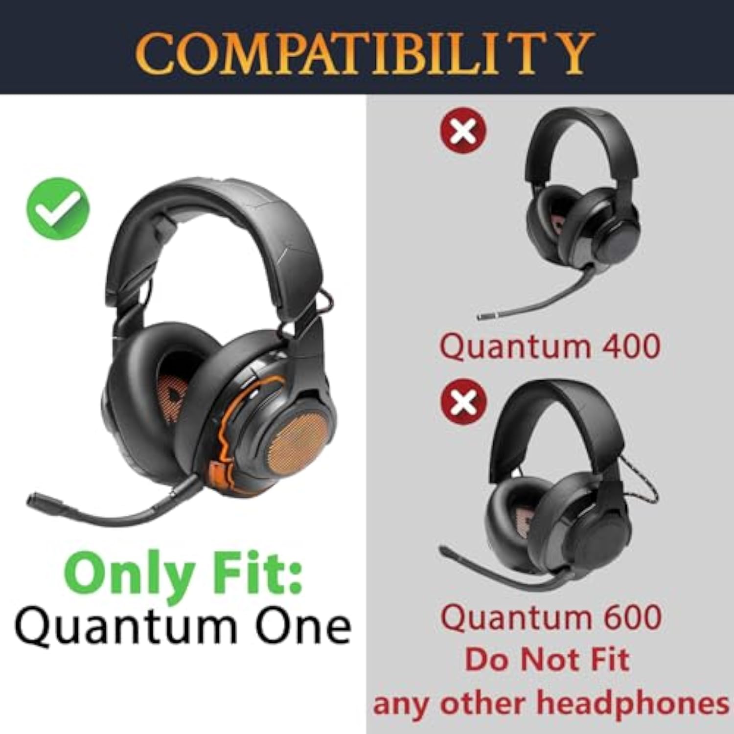 Replacement Earpads For Jbl Quantum One Over-Ear Headset, Ear Pads Cushions With Soft Protein Leather And High-Density Noise Isolation Memory Foam