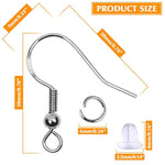 Hypoallergenic Earring Hooks, 600Pcs Earring Making Kit With Hypoallergenic Earring Hooks, Jump Rings And Clear Rubber Earring Backs For Diy Jewelry Making (Silver And Gold)