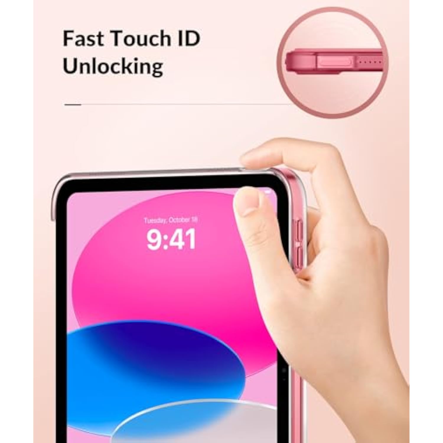 Moko Case For New (A16) 11Th Generation 2025/ 10Th Generation 2022, 11 Inch/ 10.9 Inch Case With Soft Tpu Translucent Frosted Back Cover, Auto Wake/Sleep, Support Touch Id, Watermelon