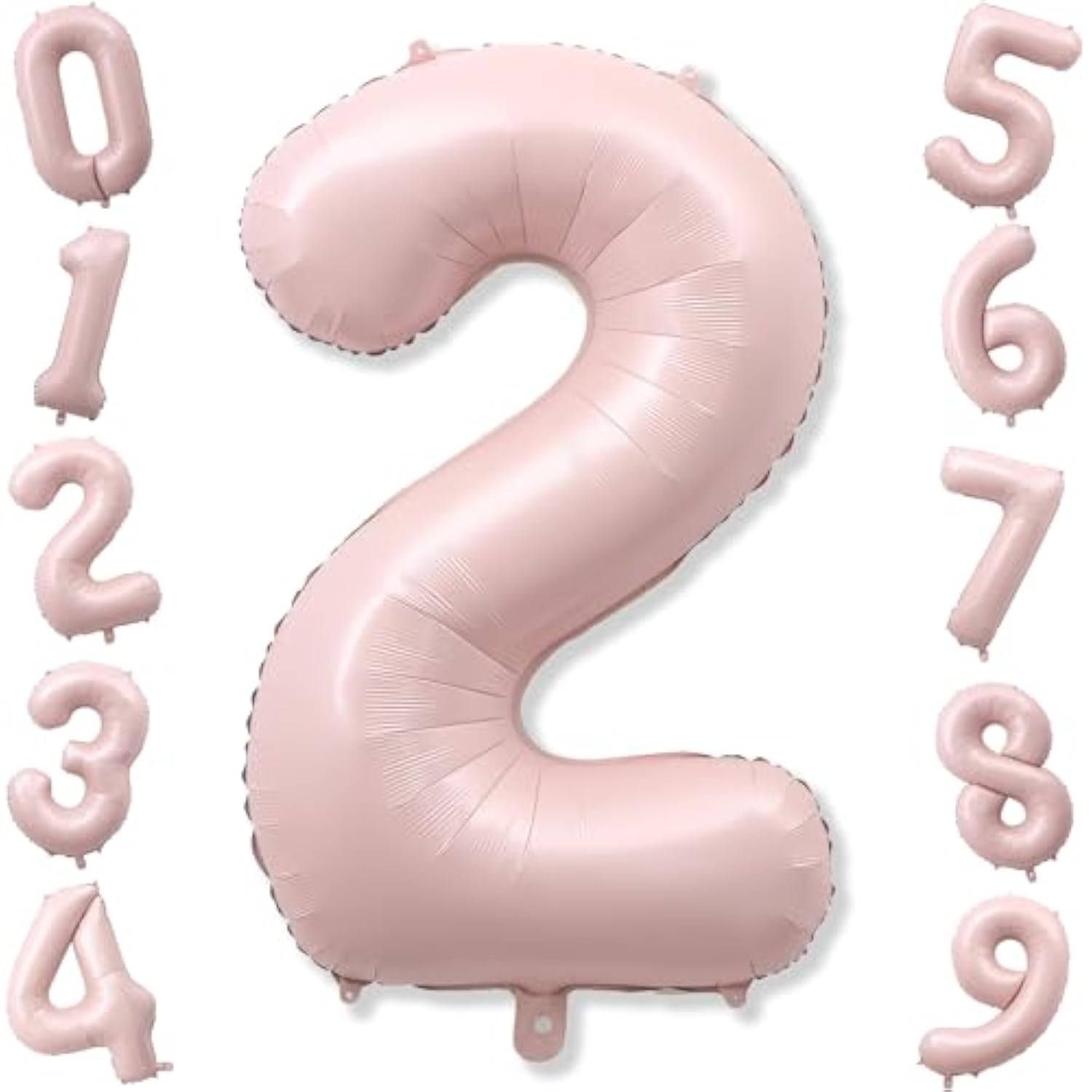 Pink 40 Inch Balloon Number 2, Large Dusty Retro Pastel Pink Foil Number 2 Balloons Set 0-9 For Girls, Digital 2 Helium Balloon For Boho Baby Shower Anniversary 2Nd Coquette Birthday Party Decorations