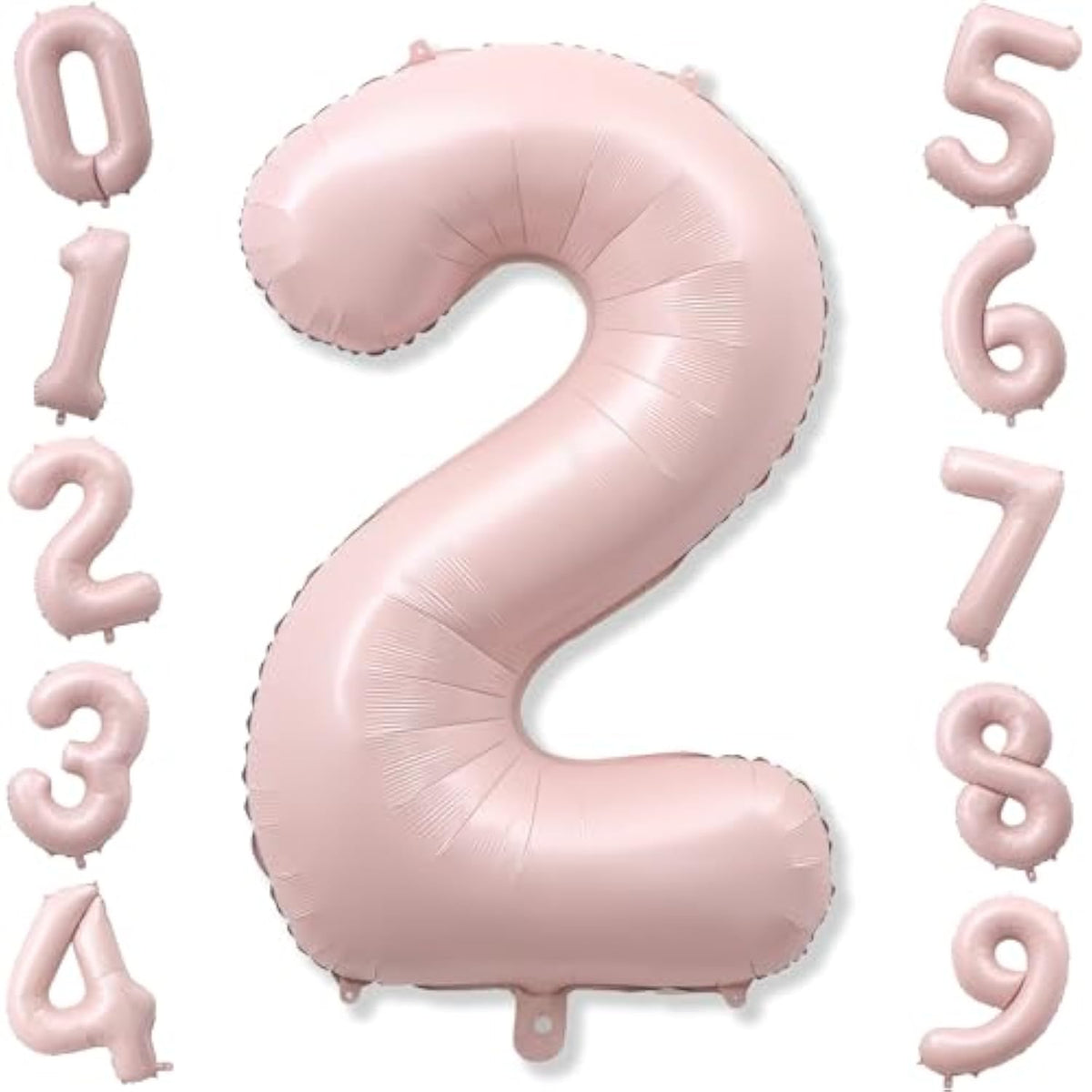 Pink 40 Inch Balloon Number 2, Large Dusty Retro Pastel Pink Foil Number 2 Balloons Set 0-9 For Girls, Digital 2 Helium Balloon For Boho Baby Shower Anniversary 2Nd Coquette Birthday Party Decorations