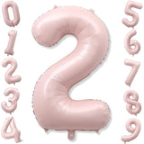 Pink 40 Inch Balloon Number 2, Large Dusty Retro Pastel Pink Foil Number 2 Balloons Set 0-9 For Girls, Digital 2 Helium Balloon For Boho Baby Shower Anniversary 2Nd Coquette Birthday Party Decorations