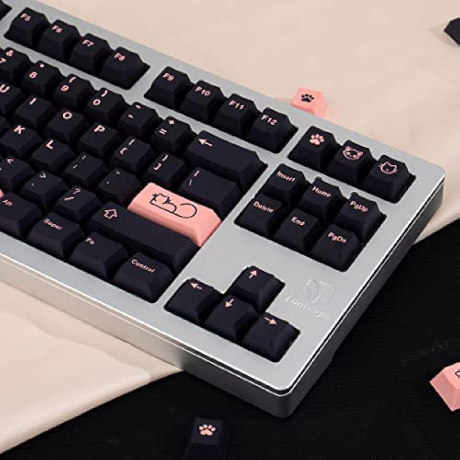 Pbt Keycaps Dye Sub 136 Keys Cherry Profile Pink Cat Keycaps Set Fit For 60% 6