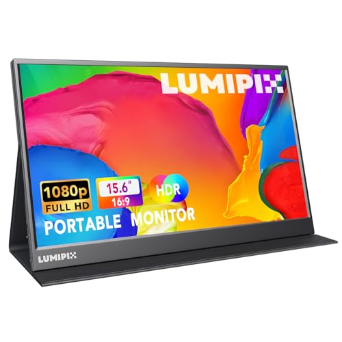 Portable Monitor 15.6 Inch 1080P Fhd Ips Gaming Display Monitor With Usb-C & Hdmi, Ultra-Slim External Second Screen With Smart Cover & Speakers For Laptop, Xboxpc, Mac, Phone, Ps5, Switch