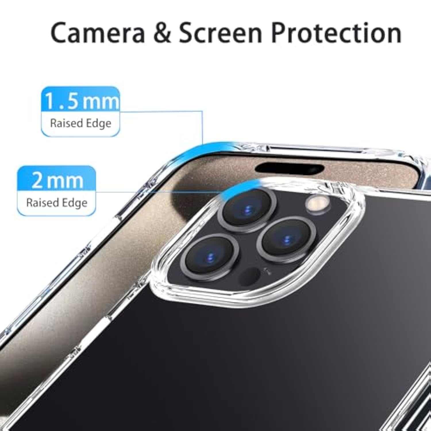 Clear Shockproof Case for iPhone 15 Pro Max Slim Anti-Scratch Cover
