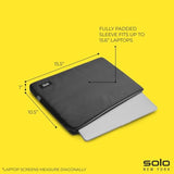 Laptop Bag Sleeve For Women & Men - Travel Case For Computer & Tablet, Fits Up To 15.6" Laptops, Fully Padded, Lightweight Construction, Durable Zippers - Gamma, Black