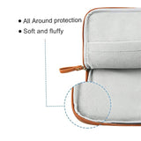 MOSISO Laptop Sleeve Bag 16 inch Compatible with MacBook Air 15 inch 2025-2023 M4 M3 M2/Pro 16 inch 2025-2019 M4 M3 M2 M1, 15-15.6 inch Notebook, PU Leather Padded Bag Waterproof Case, Brown