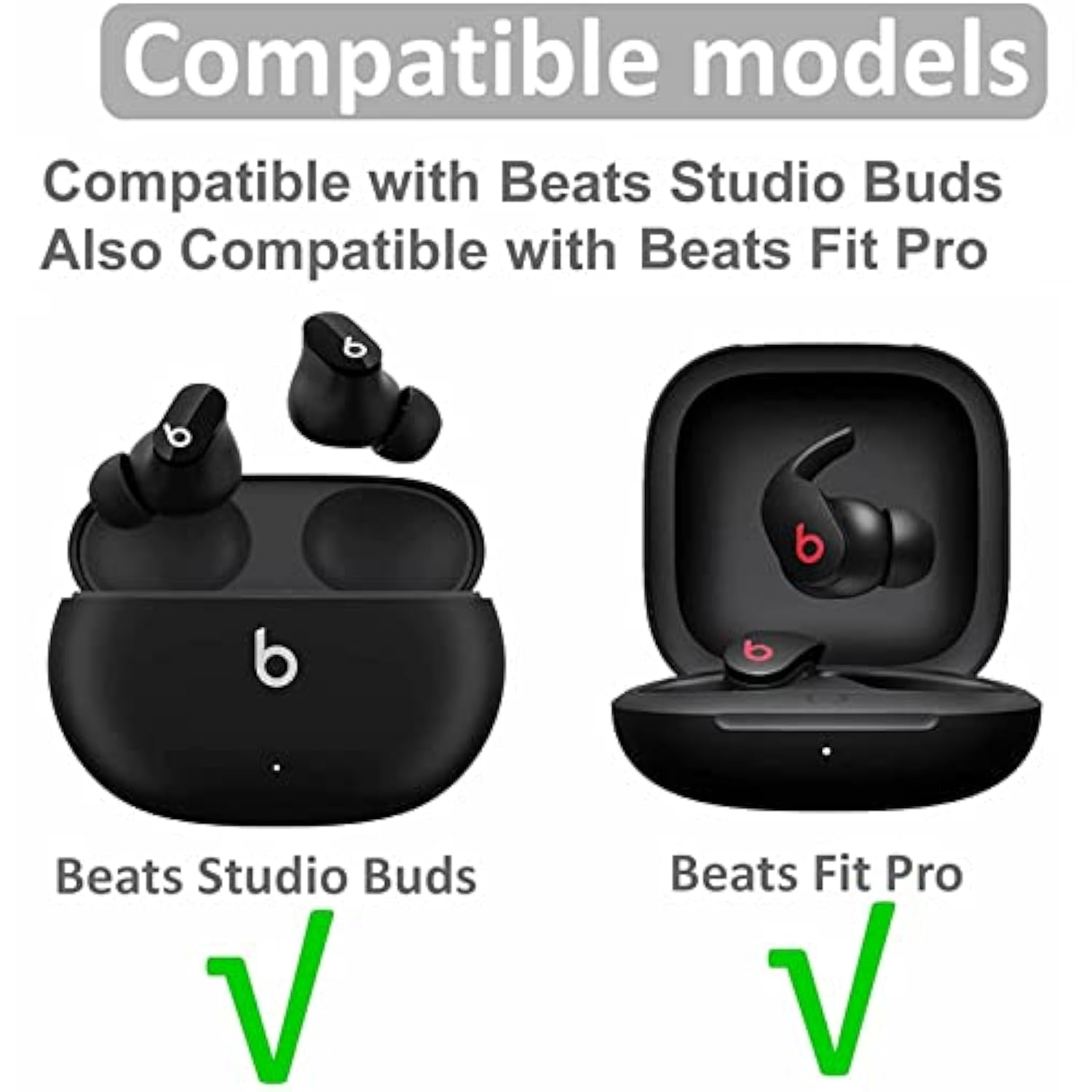 Replacement Earbuds Tips Silicone Eartips For Beats Studio Buds Headphones Fit In Case Buds Tips,6 Pairs S/M/L 3 Size,Red