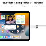 Usb-C To Pencil Adapter For Pencil 1St Generation, Usb C To Pencil Charging Adapter Type C Bluetooth Pair Connector Compatible With Ipad 10Th Gen (White)