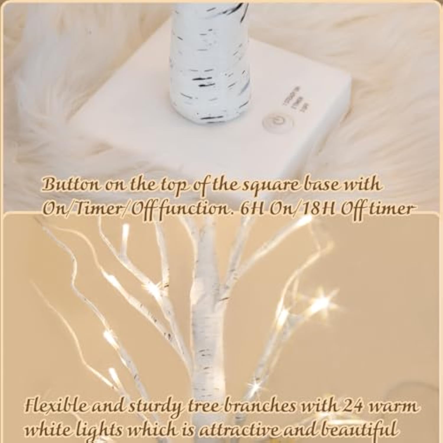 Christmas Decorations For Home, 2Ft Christmas Tree With Led Lights, Warm White Lights, Fairy Light Spirit Tree For Room Inside Fireplace Decor, Battery Powered, Timer (4Pk)