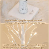 Christmas Decorations For Home, 2Ft Christmas Tree With Led Lights, Warm White Lights, Fairy Light Spirit Tree For Room Inside Fireplace Decor, Battery Powered, Timer (4Pk)