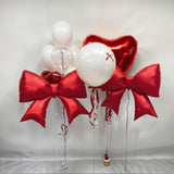 Red Bow Balloons 38 Inch, Giant Red Bowknot Foil Mylar Coquette Party Decorations For Women Girls Birthday Valentines Day Galentines Engagement Wedding Anniversary Bachelorette Decorations Supplies