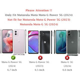 For Moto G Power 5G 2024 Case With Camera Lens Cover Hd Screen Protector, 10 Ft Grade Drop Protection, Magnetic Ring Holder Kickstand Protective Phone Case, Navy Blue