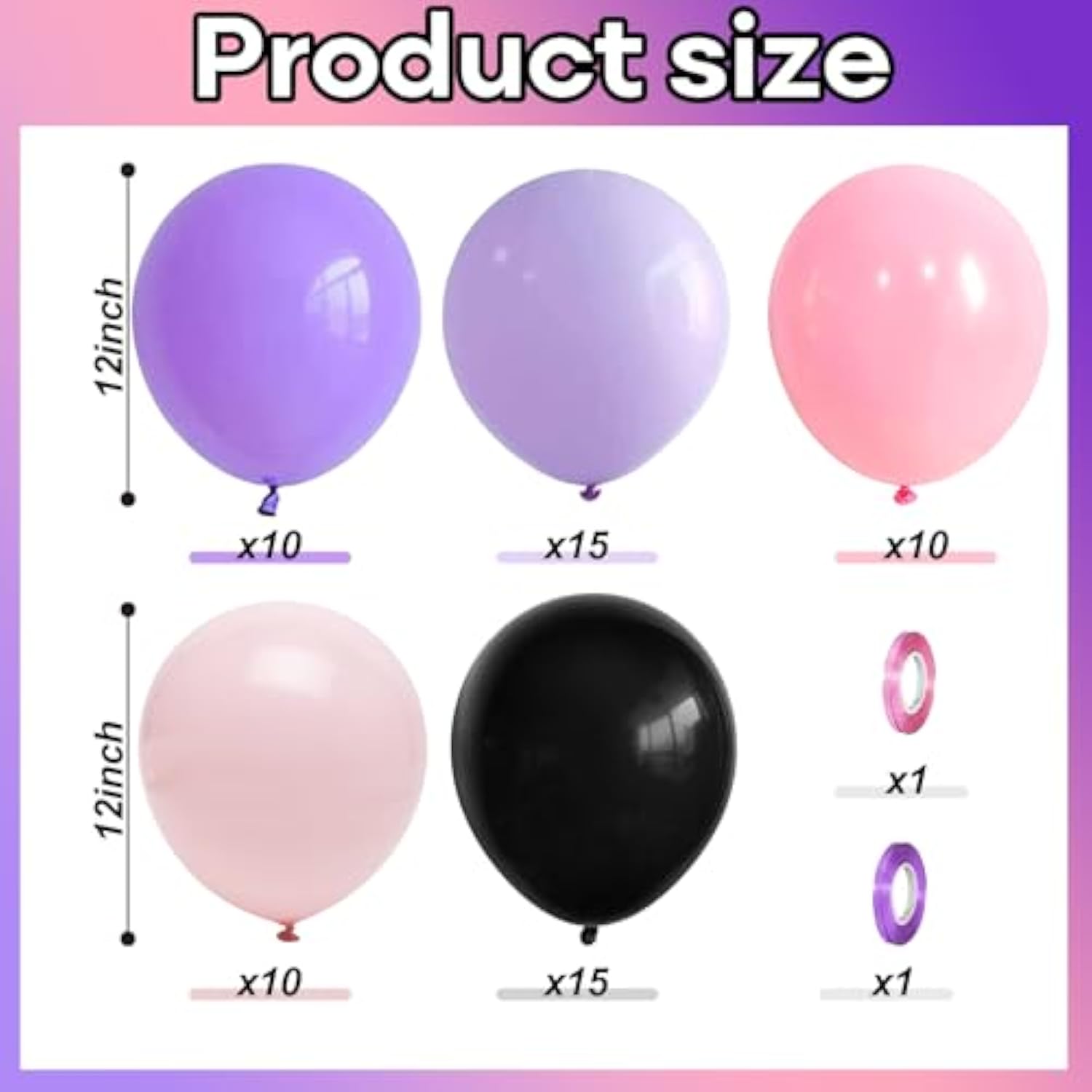 Halloween Balloons 60pcs Black Pink Purple Latex Balloons for Witch Theme Party Decor