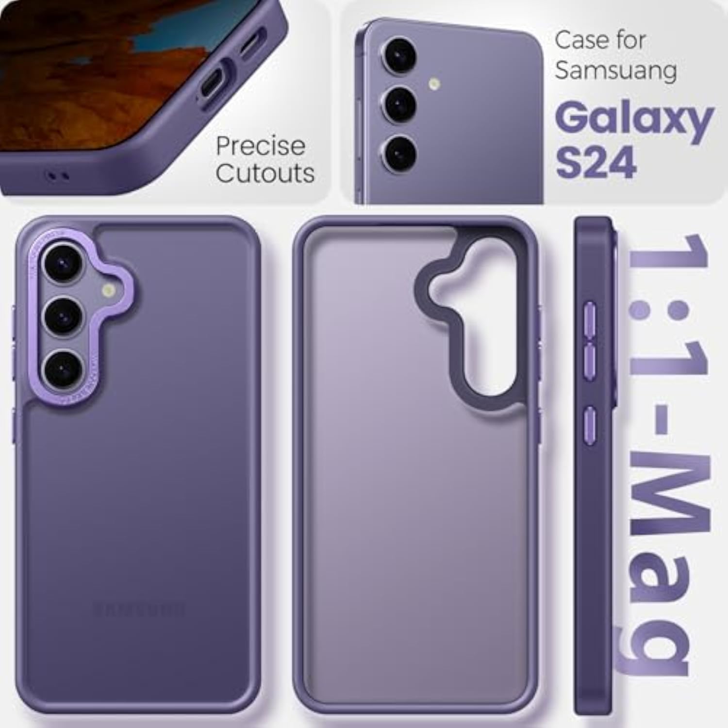 Purple Translucent Matte Samsung S24 Case