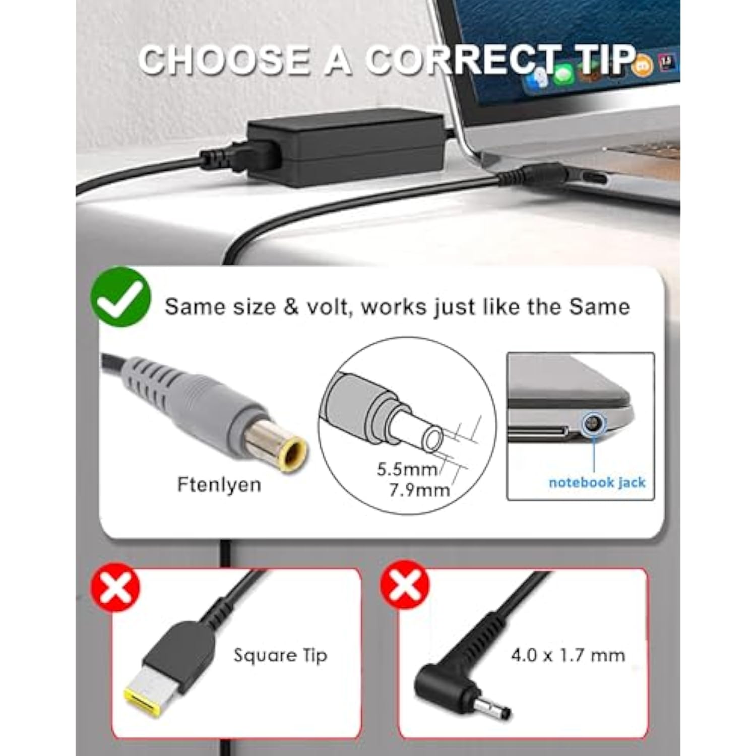 20V 3.25A 65W Adapter For Lenovo Thinkpad T400 T410 T420 T420S T430 T430S T430
