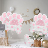 6 Pcs Pink Dog Paw & Bone Balloons for Pet-Themed Birthday & Baby Showers
