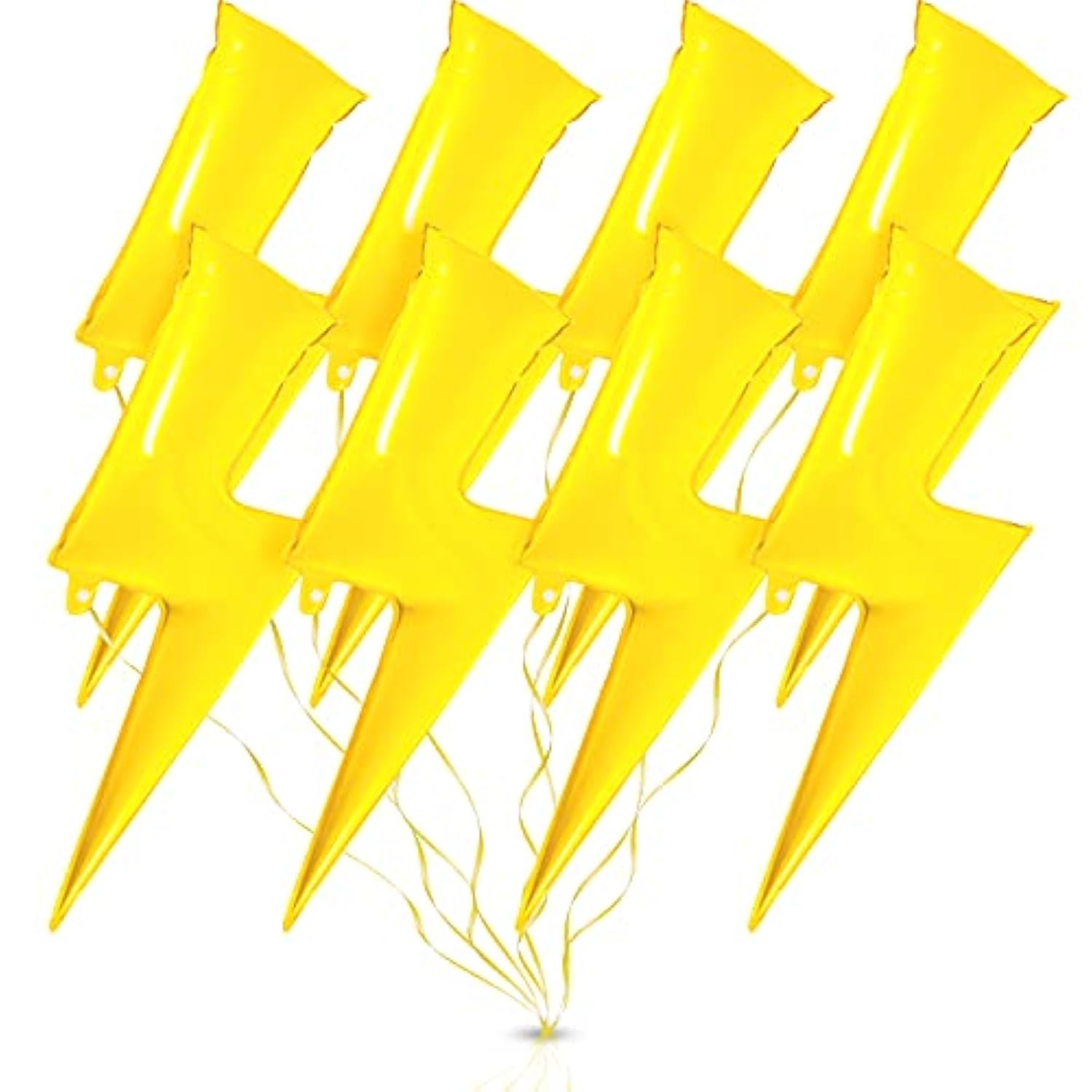 8 Pieces 36 Inch Yellow Lightning Bolt Balloons Large Flash Foil Party Balloons For Birthday, Wedding, Baby Shower Decorations