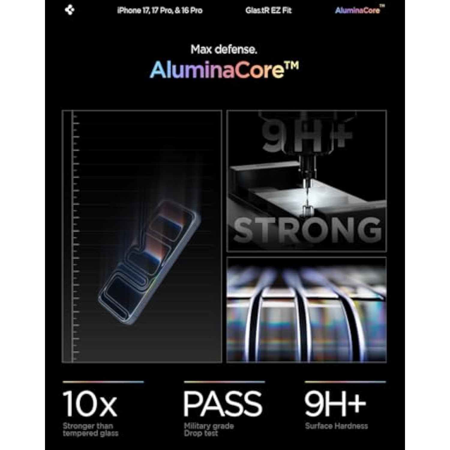 Spigen Tempered Glass Screen Protector [GlasTR EZ FIT] designed for iPhone 16 Pro [2 Pack]