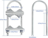 Double Antenna Mast Clamp - 2 PCS Antenna Pole Mount Bracket V Jaw Block with U Bolts,Heavy Duty Mast Mount Bracket Kit