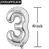 40 Number Balloons Gold Big Foil Mylar Giant Jumbo 40 Balloons For Men Women 40Th Birthday Party Supplies 40 Anniversary Events Decorations