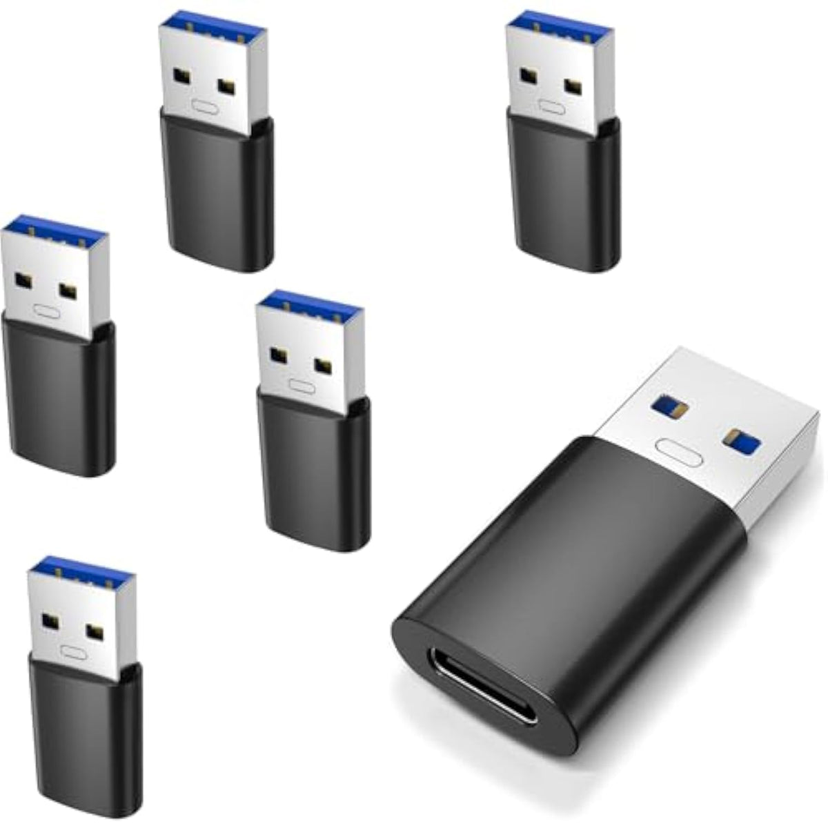 6Pcs Upgraded Usb 3.0 To Usb C Adapter, Compatible With Samsung, Iphone, Ipad, Power Bank And More Usb C Devices.