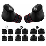 6 Pairs Double Flange Compatible With Beats Studio Buds + / Fit Pro Ear Tips, S/M/L Replacement Noise Isolation Silicone Eartips Earbuds Fit In Case For Beat Studio Buds - 2 Flange Black
