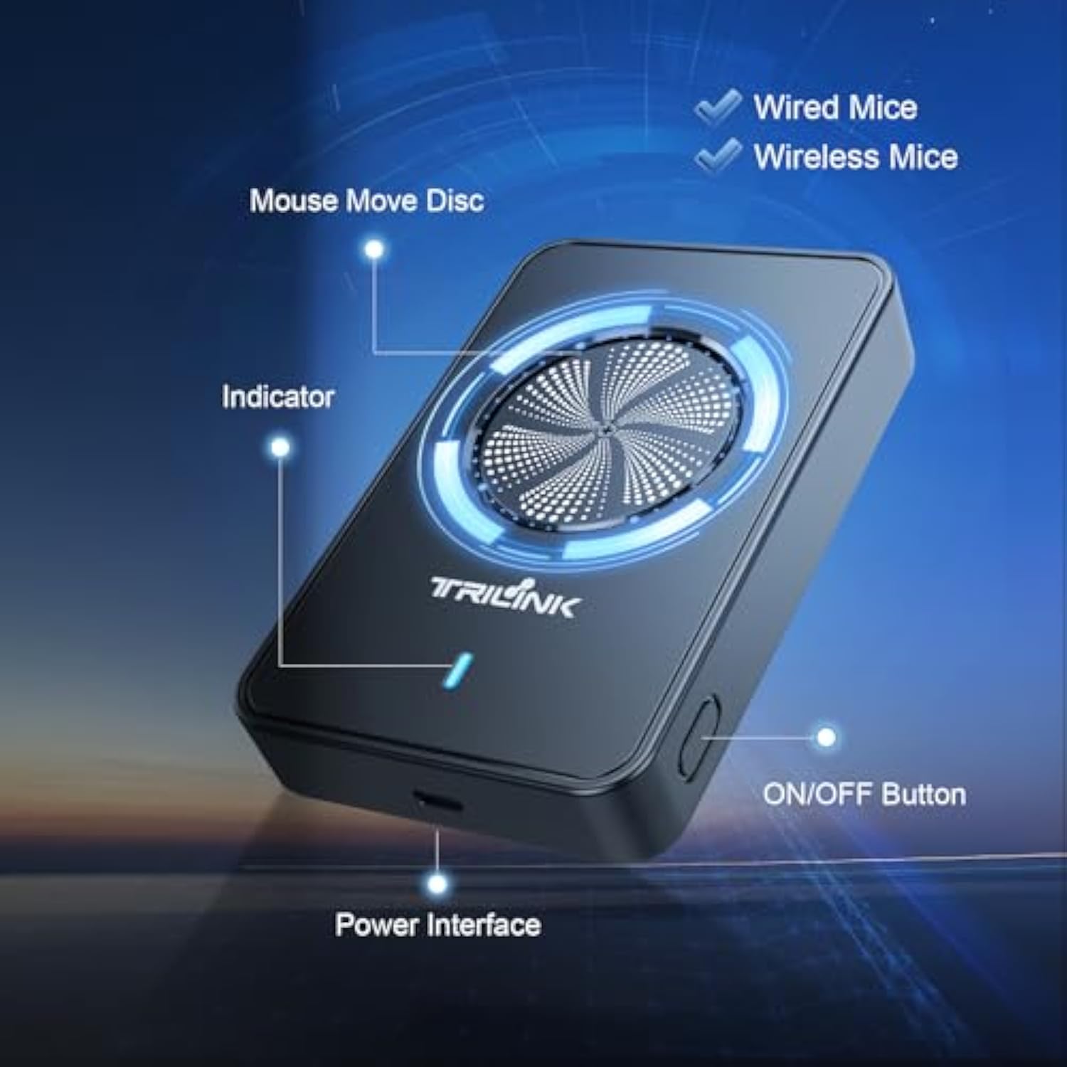 Undetectable Mouse Jiggler, Mechanical Mouse Mover with Power Adapter & ON/Off Switch, Mouse Clicker Mouse Shaker for Computer, Laptop, Keep PC Active, No Software, Driver-Free, Ultra-Silent,Automatic