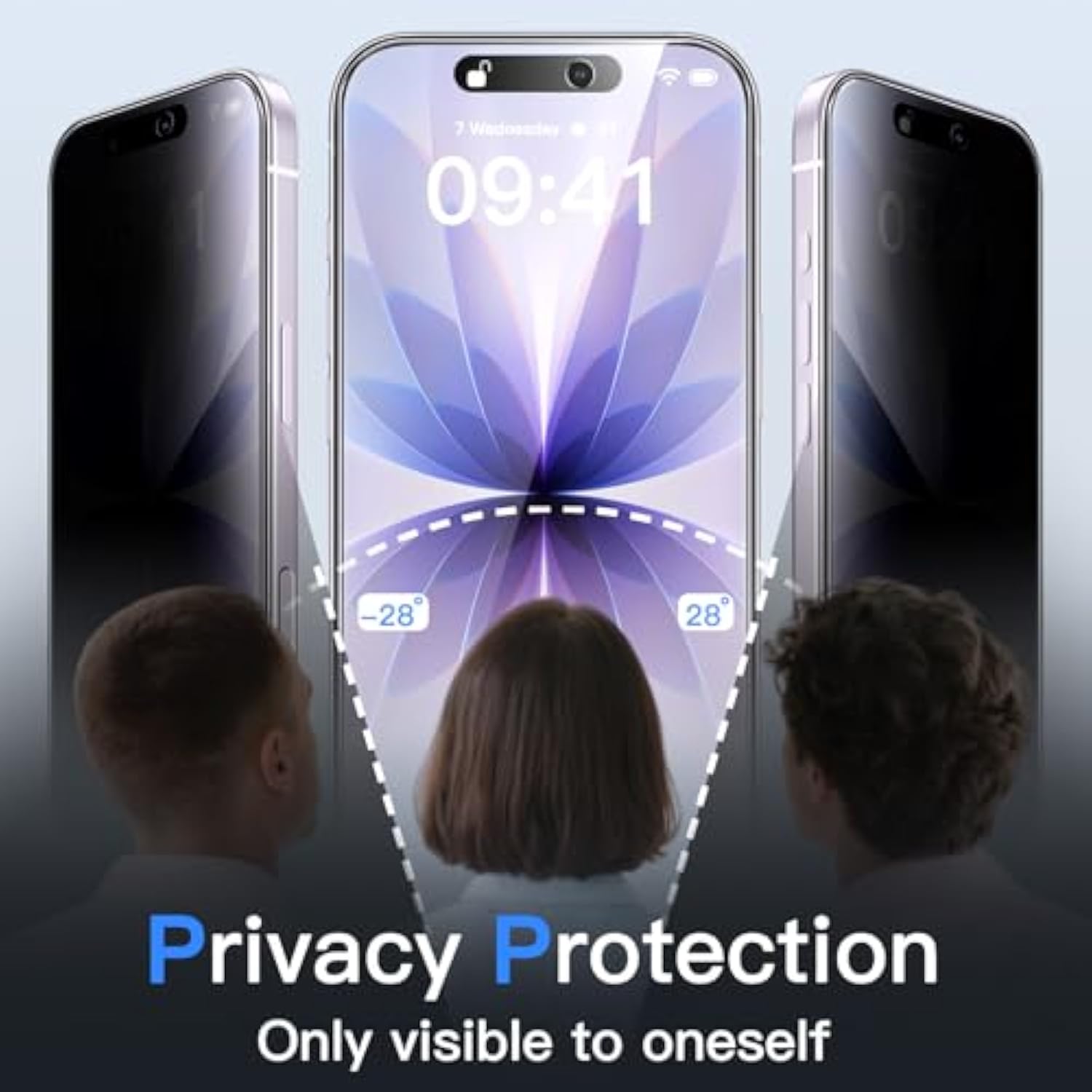 JETech Privacy Screen Protector for iPhone 17 6.3-Inch, Anti-Spy Tempered Glass Film with Easy Installation Tool, 2-Pack