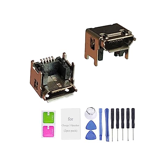 [2pcs Pack] for Charge 3 Bluetooth Speaker Replacement Charging Port Dock Connector for JBL Charge 3 Bluetooth Speaker GSP1029102A (Not fit for JBL