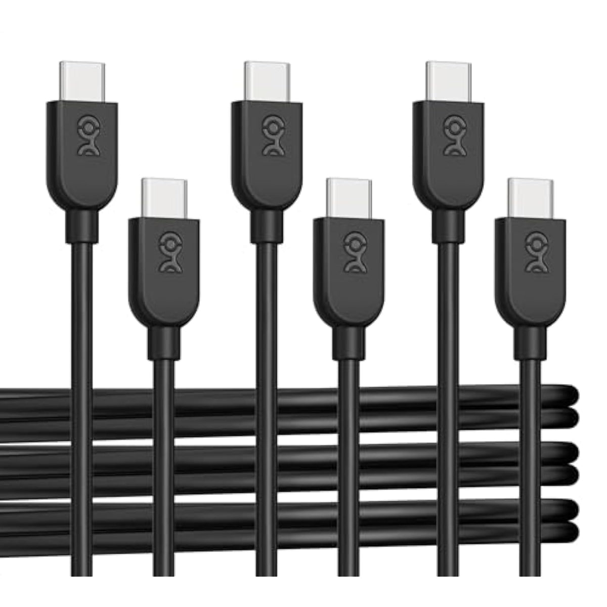 Cable Matters 3-Pack Extreme Flexible USB C Charging Cable 6ft in Black, Up to [60W Charging, 480Mbps] Apple CarPlay, Android Auto, USB C Charger Cable for iPhone 16/15, Galaxy S24, iPad Pro