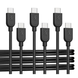 Cable Matters 3-Pack Extreme Flexible USB C Charging Cable 6ft in Black, Up to [60W Charging, 480Mbps] Apple CarPlay, Android Auto, USB C Charger Cable for iPhone 16/15, Galaxy S24, iPad Pro
