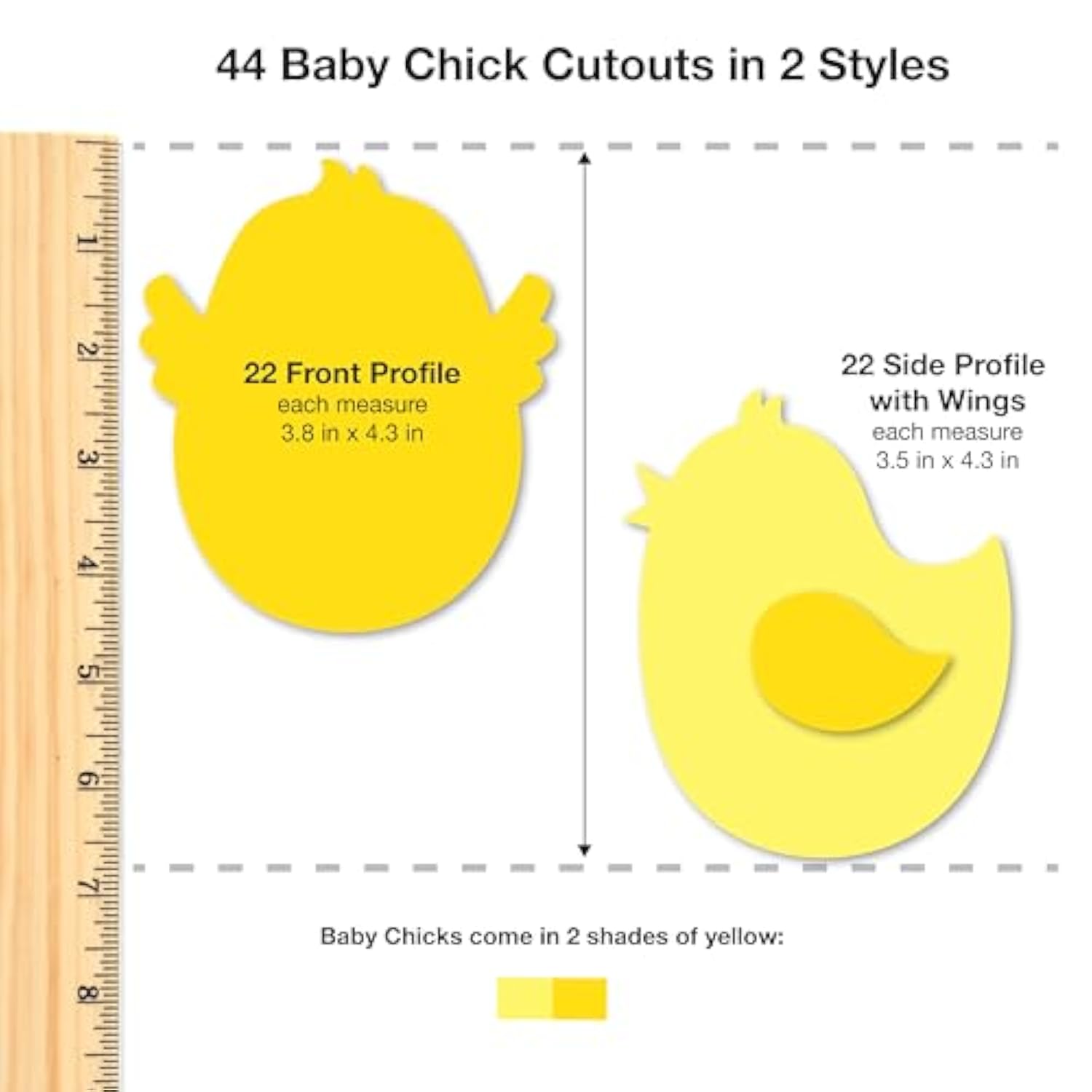 130 Pieces Eggs, Baby Chicks & Bunny Punch Out Paper Cutouts For Easter Decorations, 2-Sided Us Made Card Stock Cutouts For Easter Crafts, Spring Party, Bulletin Boards, Classroom Decor