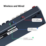 Kj4 Wireless Custom Mechanical Keyboard, 2.4 Ghz Bluetooth Qmk 80% Layout Rgb, Hot-Swappable Banana Switch Compatible With Mac Windows Linux, Pbt Durable Keycaps For Gaming - Dark Blue
