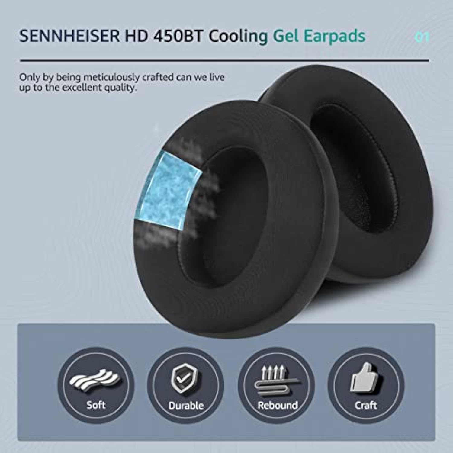 Frozen Replacement Ear Pads For Sennheiser Headphones, Fits Hd450Bt / Hd4.50 /Hd4.50Btnc/ Hd 458Bt/ Hd450/ Hd4.50 Bt, Headset Ear Cushion With Soft Clothes & Memory Foam (Black)