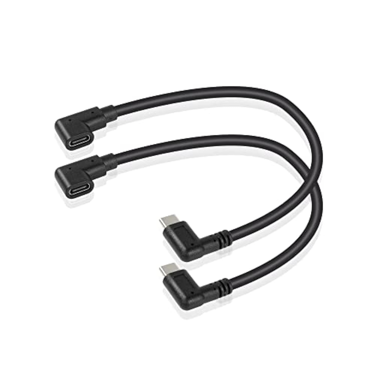 Usb C Extension Cable, Right Angle Male To Female, 0.3M, Black, Supports Pd60W Fast Charging, Compatible With Laptops, Tablets, Mobile Phones