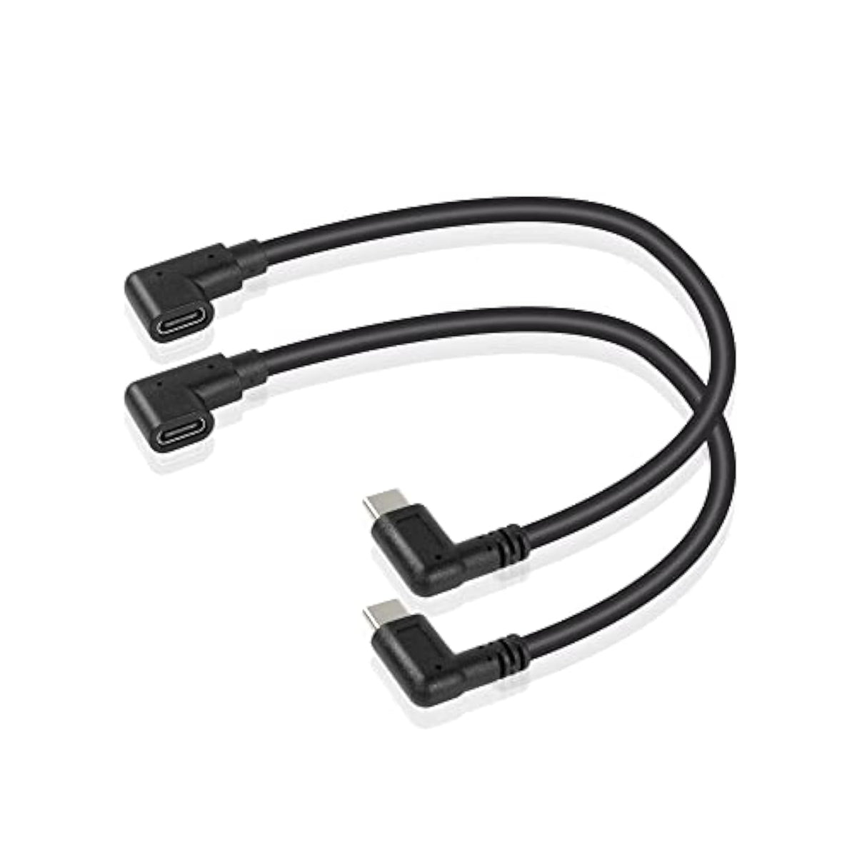 Usb C Extension Cable, Right Angle Male To Female, 0.3M, Black, Supports Pd60W Fast Charging, Compatible With Laptops, Tablets, Mobile Phones