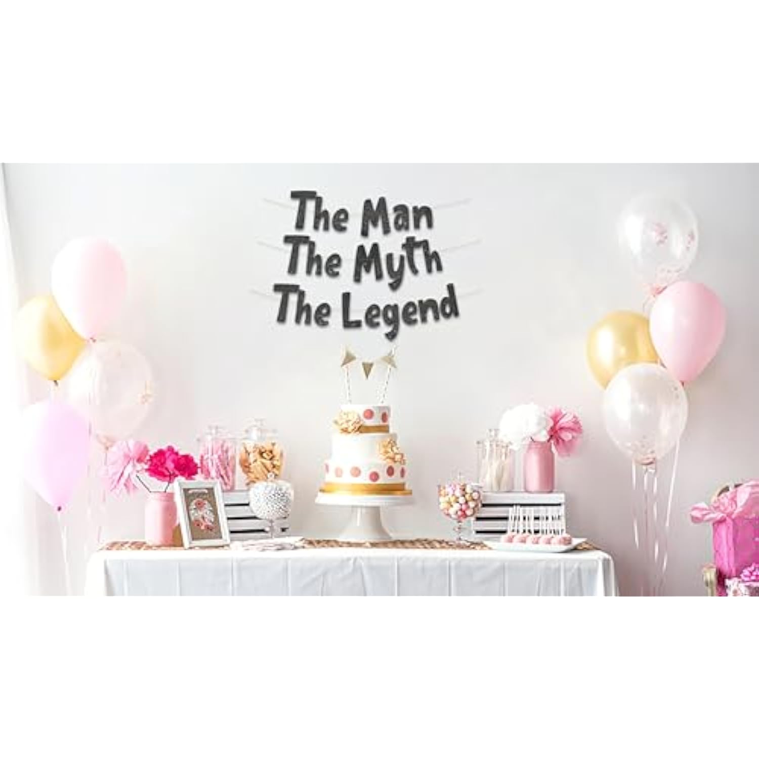 The Man The Myth The Legend Black Glitter Banner – Men’S Birthday, Bachelor Party, Retirement Party Supplies, Gifts And Decorations