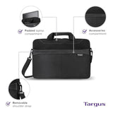 Targus Laptop Slim Briefcase for Laptops up to 15.6-inches Over-the-shoulder Case for Dell HP Lenovo Apple and Microsoft Laptops Black (TSS898)