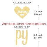 Gold Happy Retirement Party Decor Set with Banner, Swirls & Pom Poms