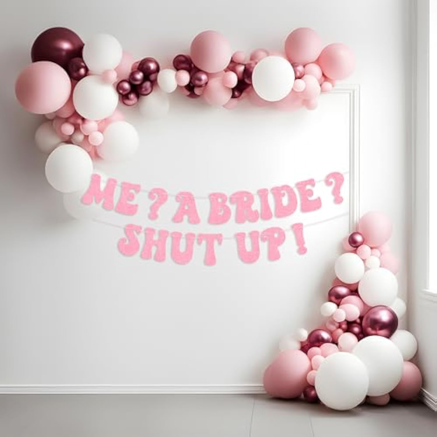 Princess Bachelorette Banner Me A Bride Shut Up Rose Gold Party Decoration